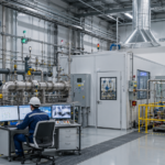 Laboratoryjna instalacja wodorowa z detekcją wycieków i systemem wentylacji.
